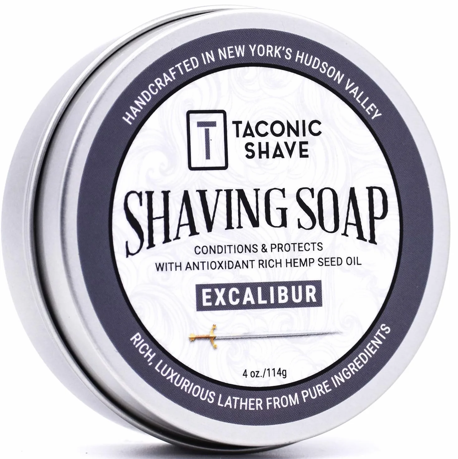 Taconic Shave Friseurladen Excalibur mydło do golenia z bogatym w przeciwutleniacze olejkiem z nasion konopi - świeży męski zapach