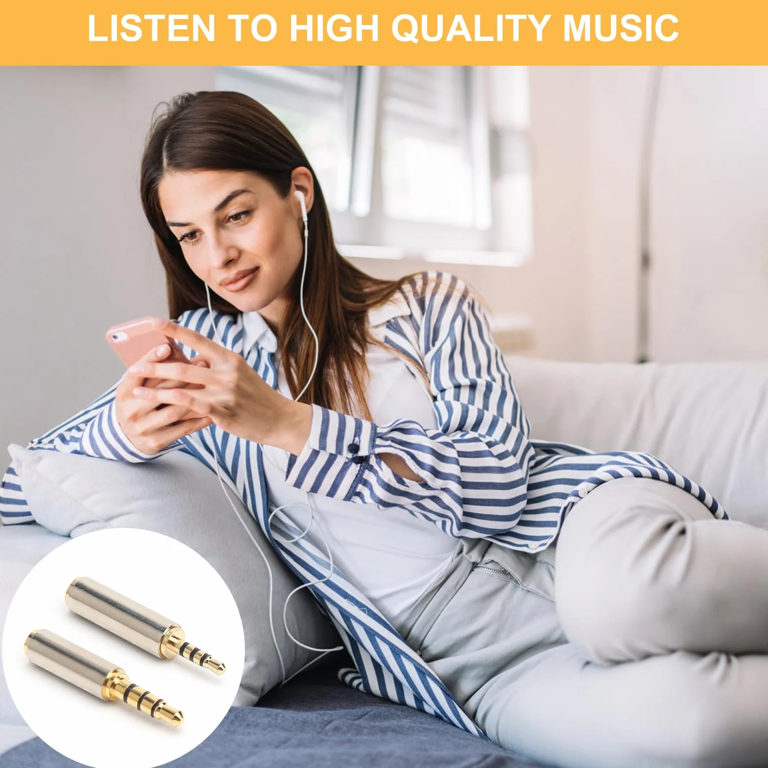 Zestaw 3 adapterów wtyczek jack HENGBIRD 2,5 mm na 3,5 mm i 3,5 mm na 2,5 mm do suchawek, telefonów komórkowych, odtwarzaczy MP3, komputerów i zczy AUX