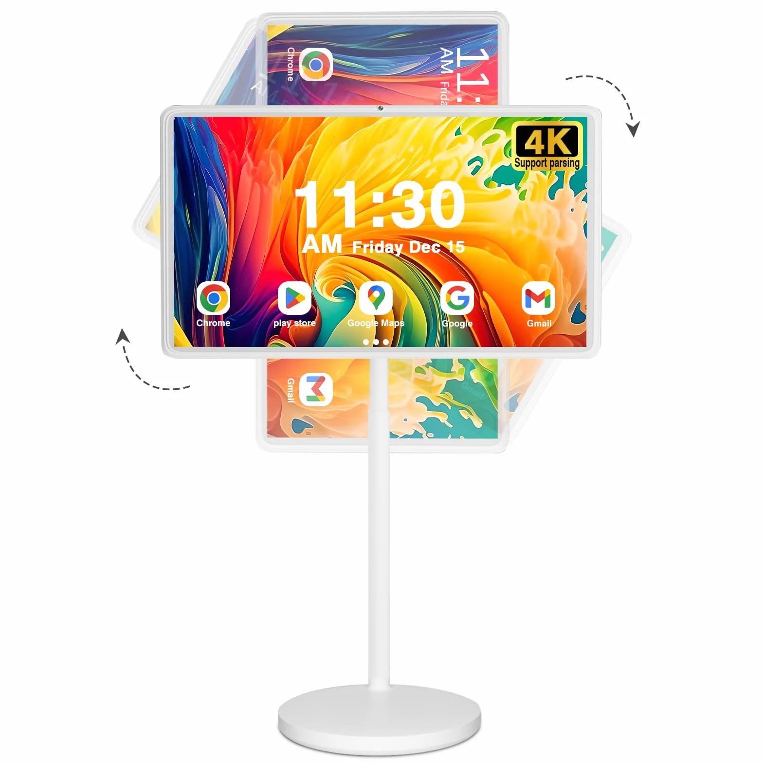 32-calowy przenośny telewizor na kółkach z inteligentnym ekranem dotykowym, Android 13 | pamięć 8+128 G, tablet na kółkach, wbudowana bateria 5-8H, obsługa Google Play, pełny obrót | pilot
