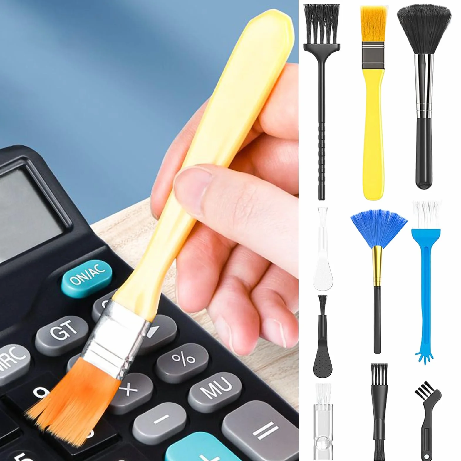 Keyboard Cleaning Kit, Computer Cleaner Brush Set, Portable Multi-Purpose Dust Remover, Detailing Cleaning Tool for Console, Mousepad, Phone, Tablet, Travel, Home, Work Desk