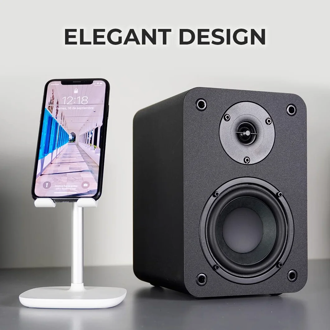 VULKKANO A4 Aktywne Głośniki Gółkowe z głośnikiem niskotonowym 4", Bluetooth 5.0, Optica, RCA, USB, Coaxial, Głośniki do komputerowe, brązowe