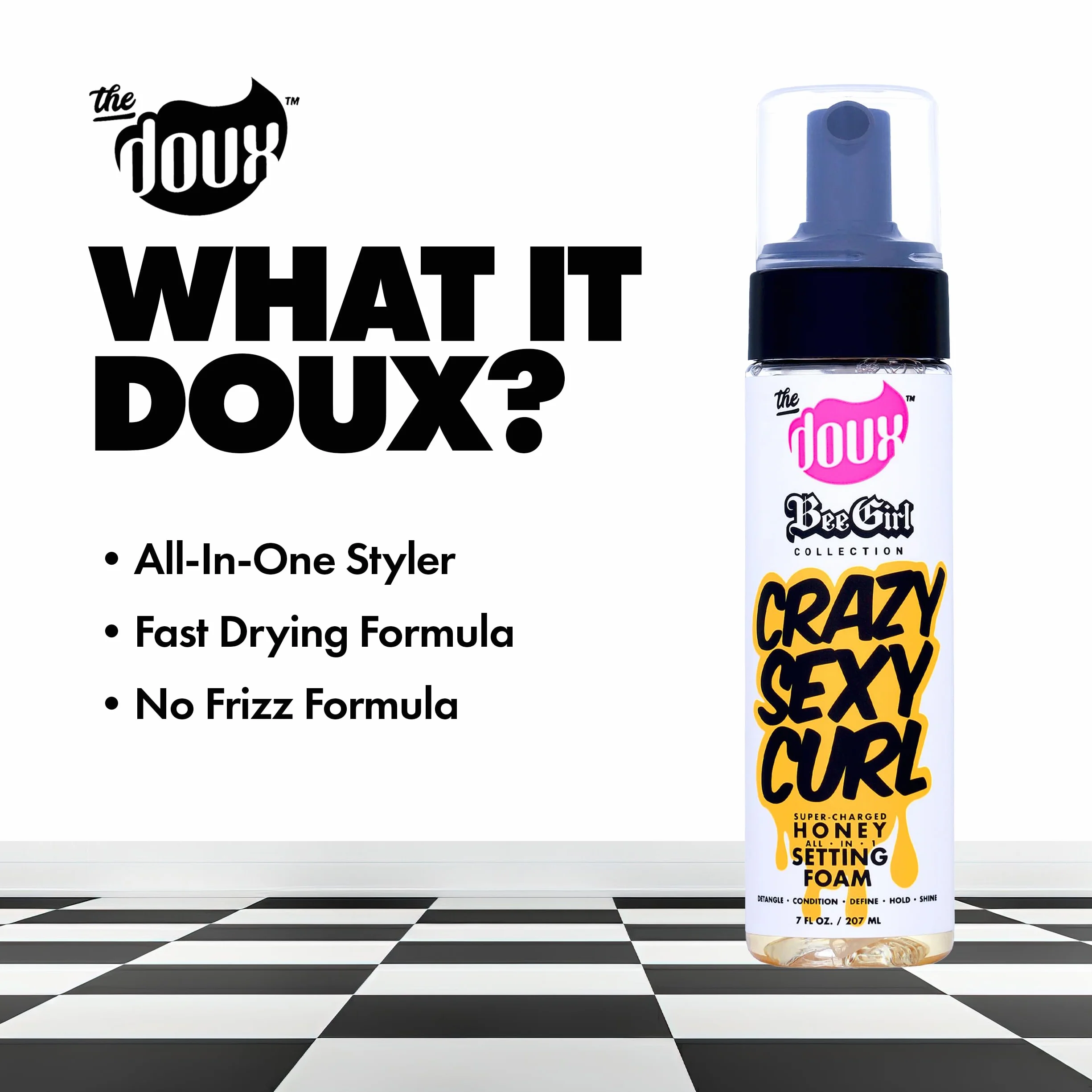 The Doux Bee Girl Crazy Sexy Curl Honey Setting Foam, 207 ml