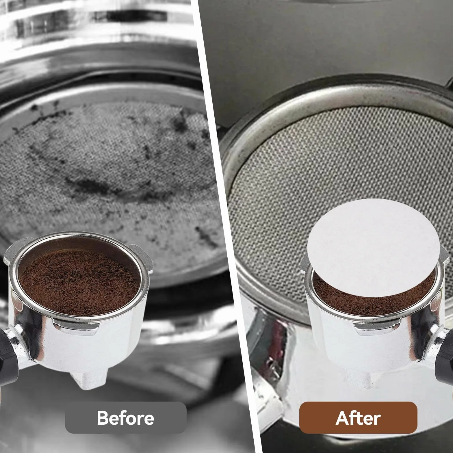 500 sztuk filtrów laboratoryjnych papierowych do kawy i espresso, 58 mm, białe