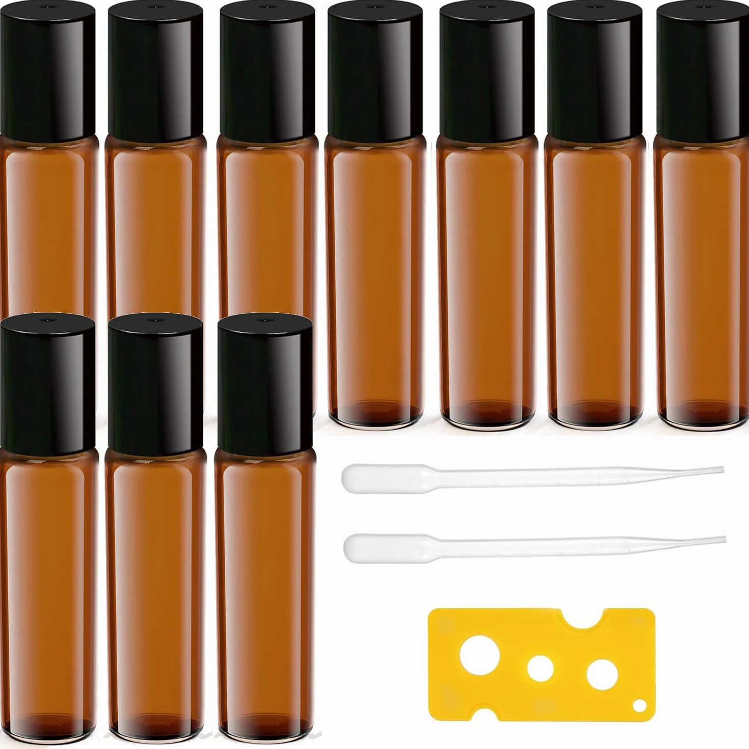 Voarge 10 sztuk 10 ml brązowe butelki na olej, puste butelki na olejki, perfumy, kosmetyki, masaże