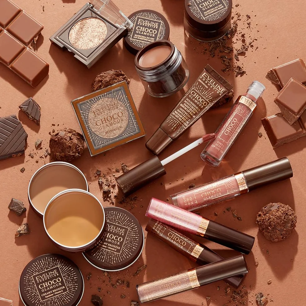 Eveline Cosmetics Choco Glamour głęboko nawilżające serum do ust z masłem shea i skwalanem, wegańskie nawilżenie i pielęgnacja