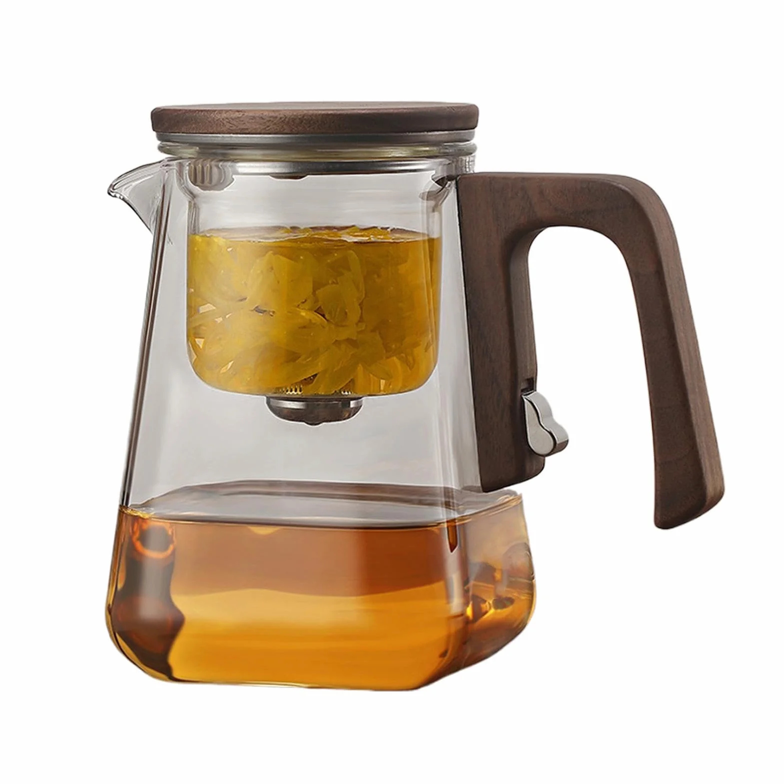 Glass Tea Kettle with Infuser, 8.66x5.51x7.68 Inches, Magnetic Hot Drink Brewer for Home