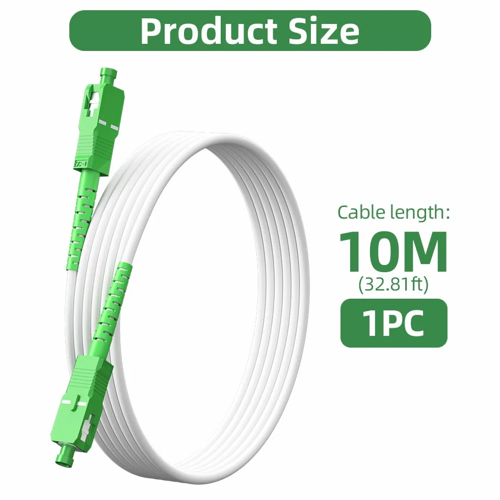 OFFCUP 10 m / 32,8ft kabel światłowodowy SC/APC do SC/APC OS2 Simplex Singlemode 9/125μm LSZH FTTH 3,0 mm Patch kabel światłowodowy kabel ze złączem adaptera