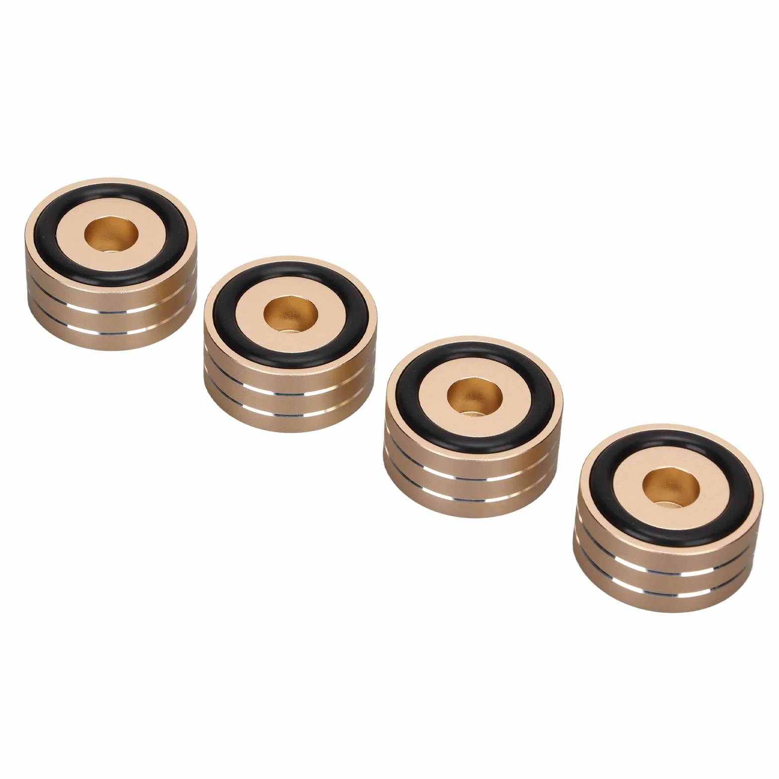 Dioche Premium -głośnik Izolacja Kolce Stojak Stopa - 4PCS 40x20 Mm Aluminium Aluminium Głośnikowe Podkładki Bazowe z gumą przeciwpoślizgową do Rejestratora Wzmacniacza DAC (GOLD)