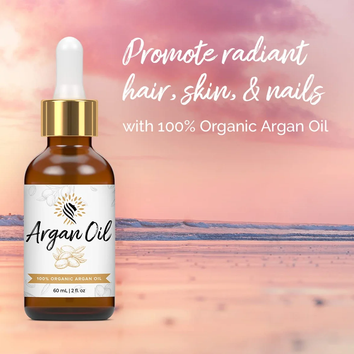 Argan Kosmetyki 100% czysty organiczny marokański olej arganowy do włosów, skóry, paznokci, skórek, twarzy i brody tłoczony na zimno, bezwonny filtrowany bawełną i węglem drzewnym naturalny krem