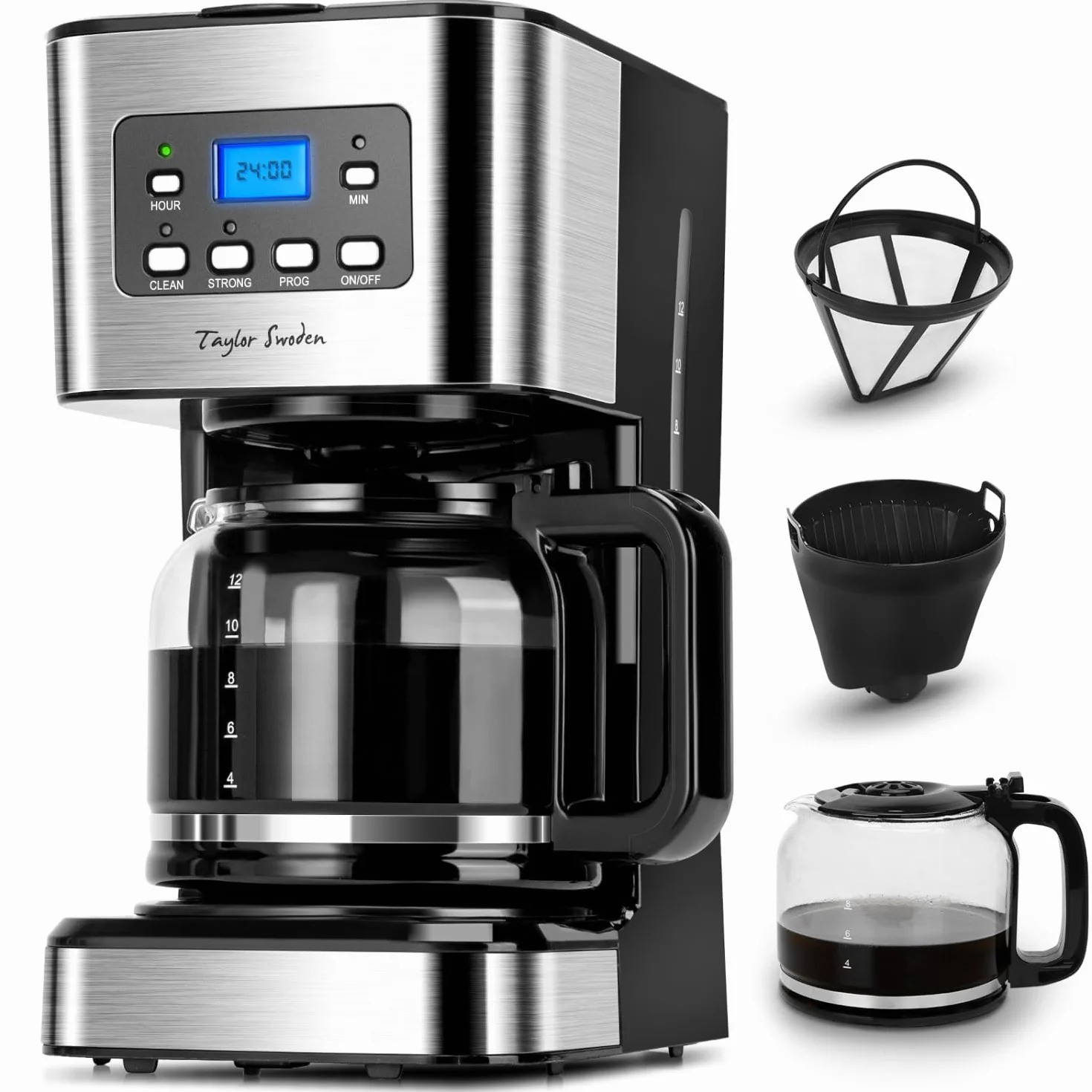 Taylor Swoden Darcy 950 W ekspres do kawy z timerem 1,5 l 12 filiżanek czarny