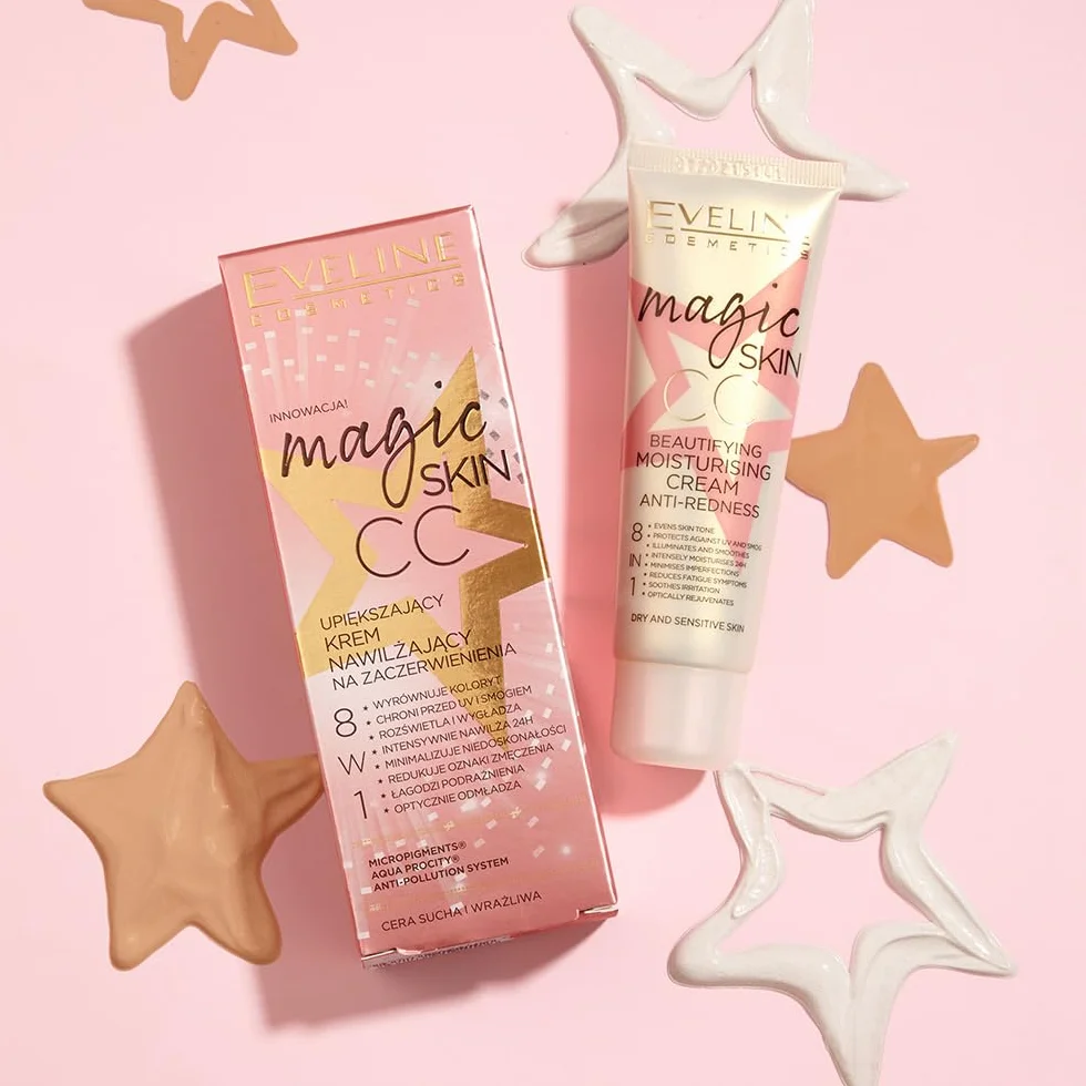 Eveline Cosmetics Magic Skin CC Upiększający krem nawilżający na zaczerwienienia, 50 ml