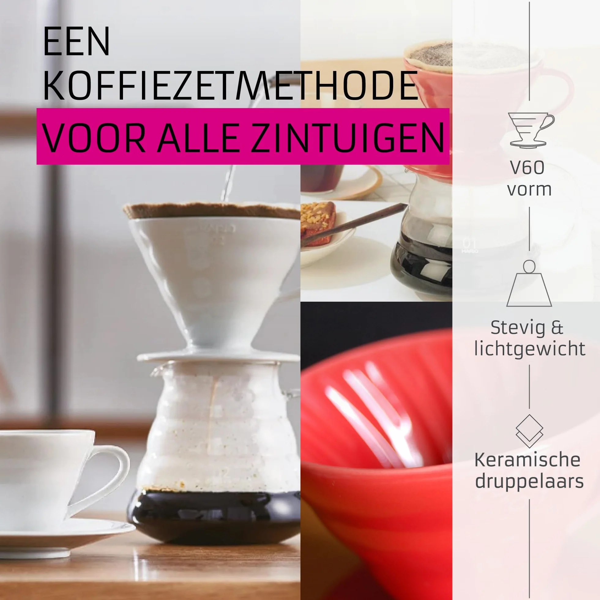 HARIO VDCR-02-W V60 przezroczysty ociekacz 02 ceramiczny, biały, 1-4 filiżanki, kawa, kapanie ręczne, wyprodukowano w Japonii