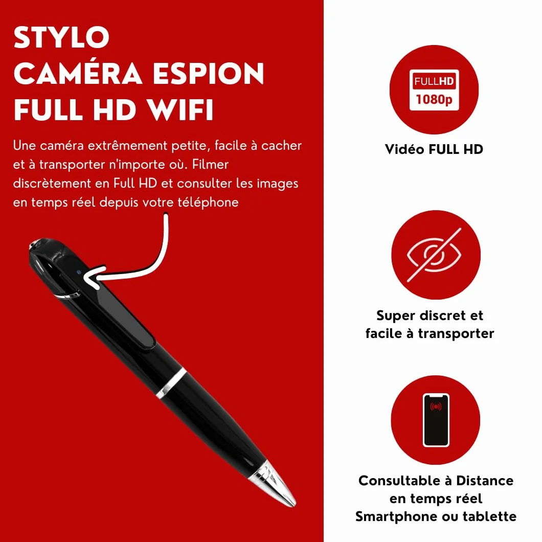 Générique Pióro szpiegowskie Full HD WiFi