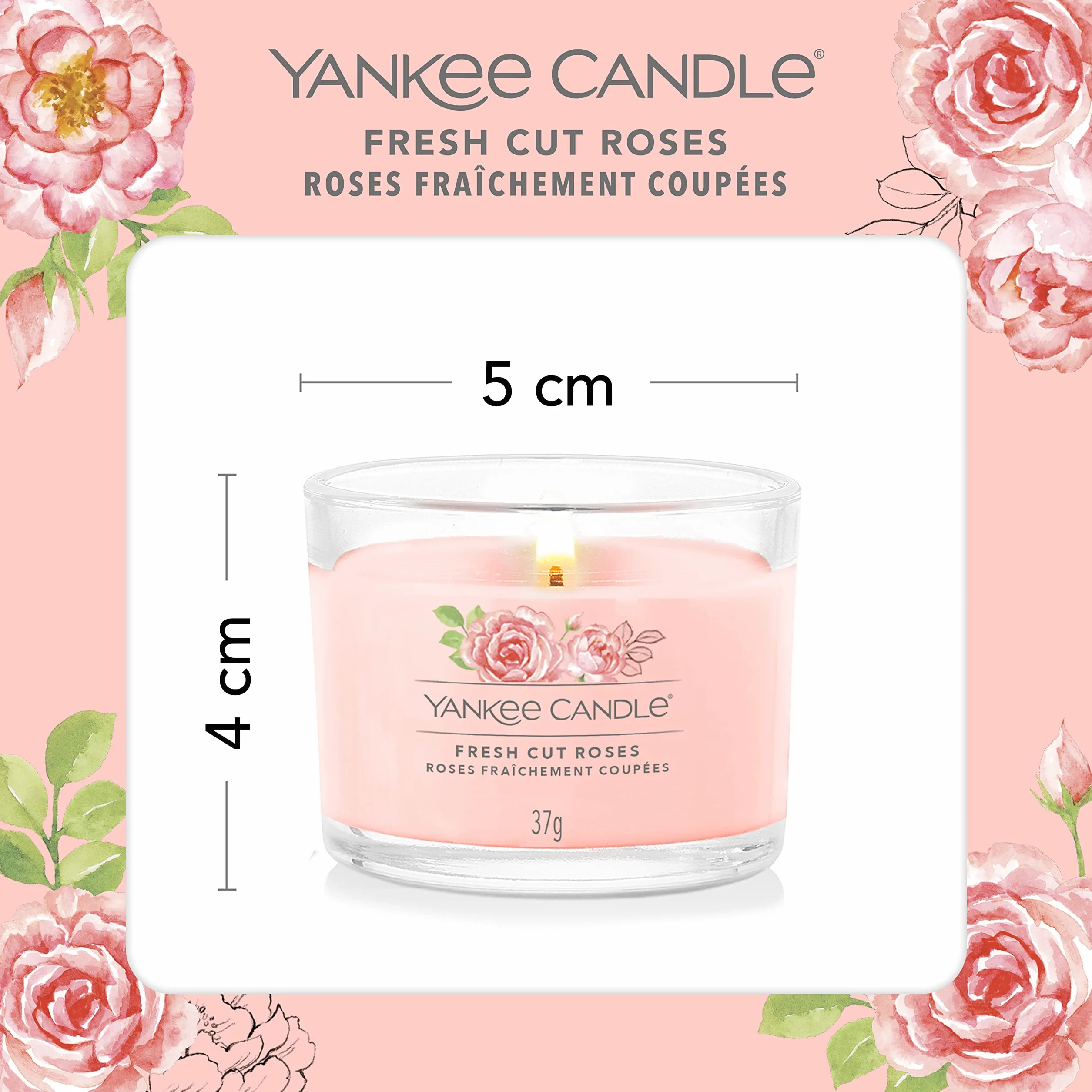 Yankee Candle Świece zapachowe zestaw upominkowy wotywne różami wosk sojowy 3 szt