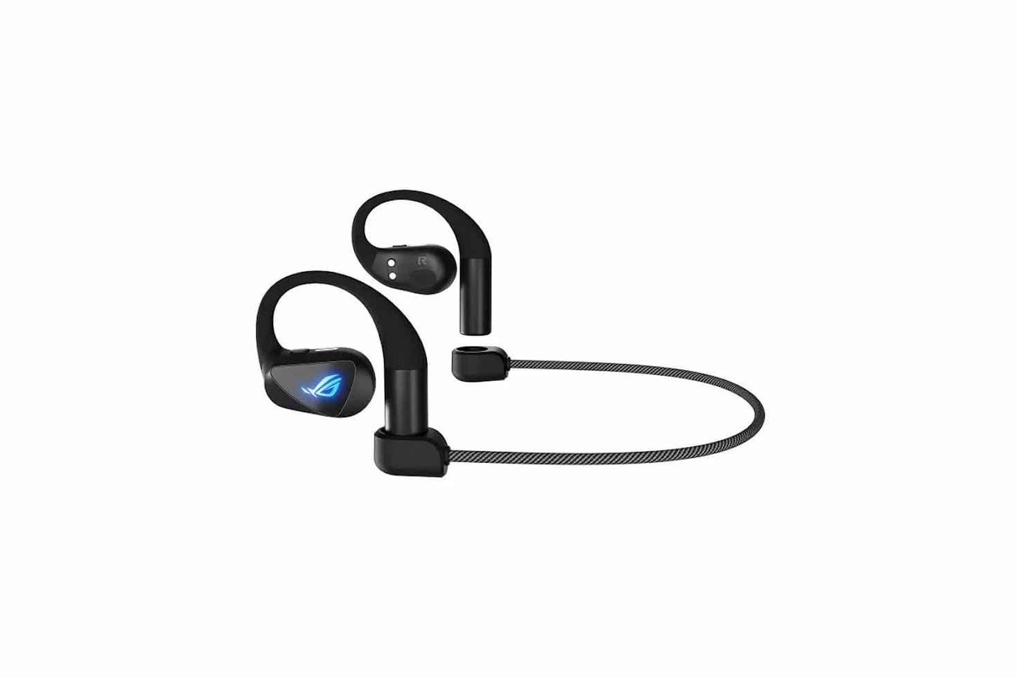 ASUS ROG Cetra Open Wireless - Słuchawki do gier (2,4 GHz i BT, ROG SpeedNova, przetworniki membranowe DLC 14,2 mm, Redukcja szumów AI, odtwarzanie 16 godzin, IPX5) - Czarny