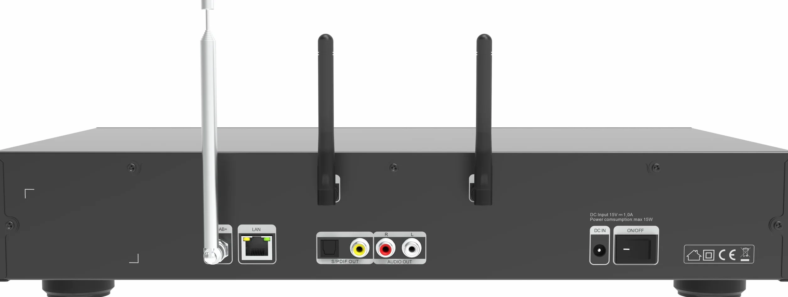 TELESTAR TOP 500 – tuner Hi-Fi (szerokość 43 cm, radio internetowe/DAB+, funkcja nadawania/odbioru Bluetooth, nagrywanie USB, usługi strumieniowe) – czarny