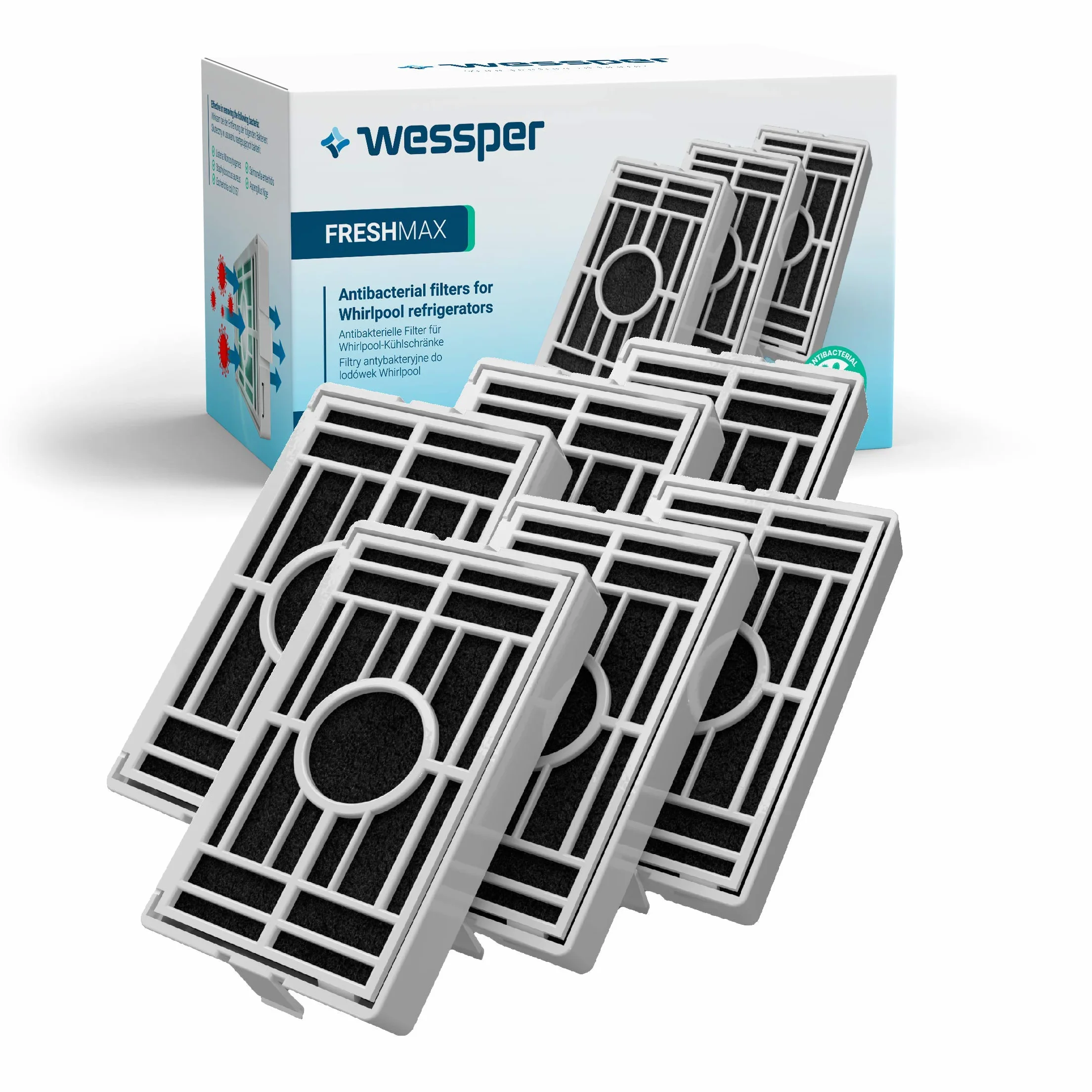 Wessper Filtr powietrza do lodówki Whirlpool 6 szt