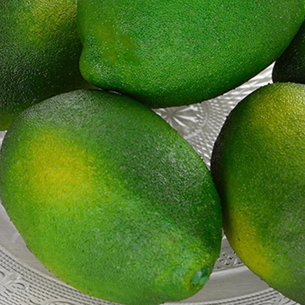 Sztuczna zielona cytryna/limonka, 6 sztuk – realistyczne plastikowe owoce, owoce do dekoracji, witryny sklepowej, gospodarstwa domowego, kuchni, na imprezę, do hotelu, kuchni do zabawy, zielona