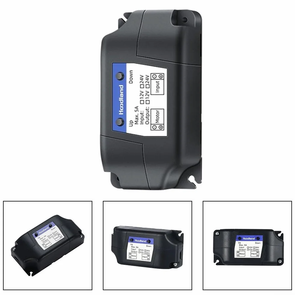 Bezprzewodowy pilot zdalnego sterowania, sterownik elektryczny, 12 V/24 V, dedykowany przełącznik do ruchu w górę i w dół, zasilacz wyjściowy 60 W 5 A, obudowa z tworzywa sztucznego, czarna obudowa,