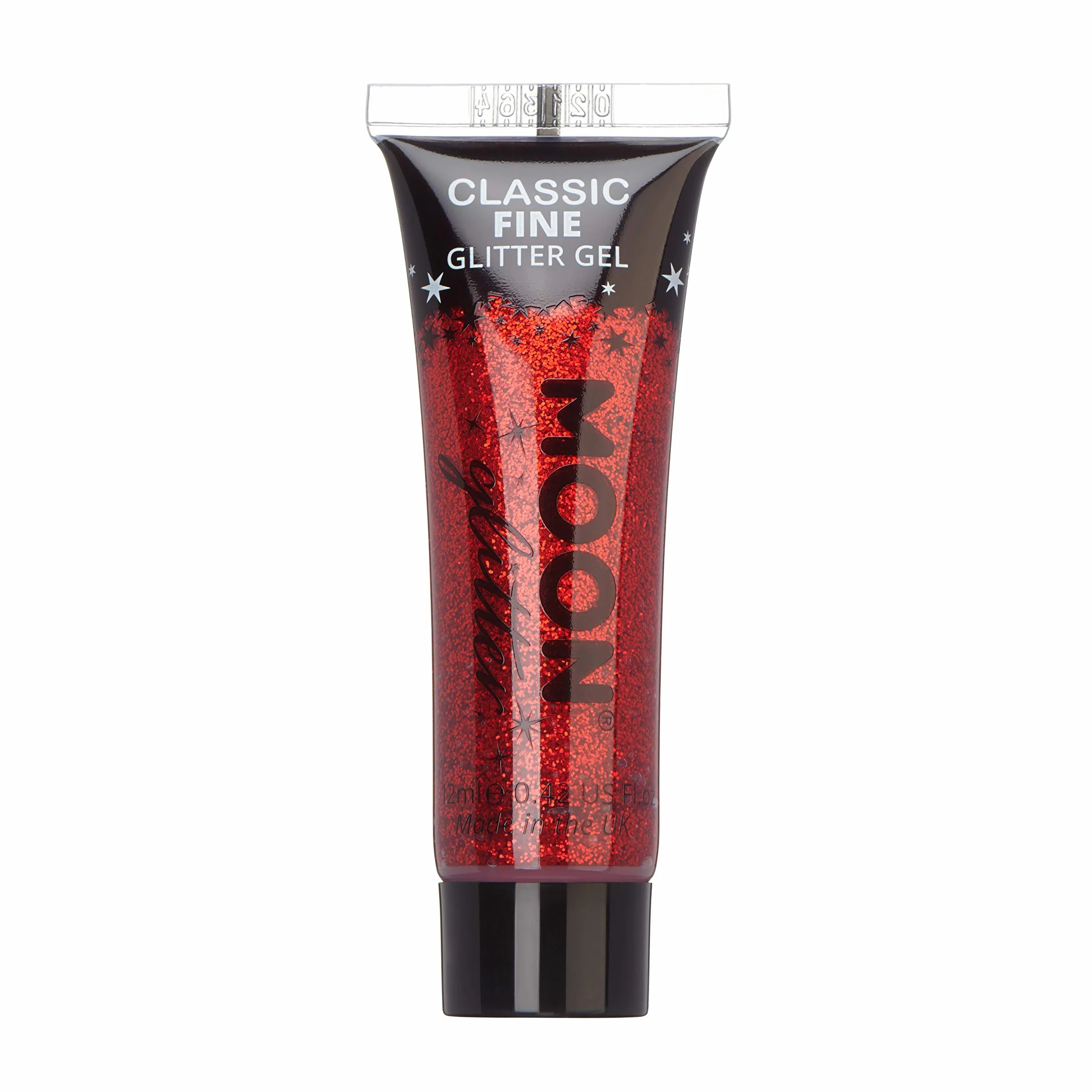 Moon Glitter - Klasyczny cienki błyszczący żel - 12 ml - Czerwony - Brokat do twarzy.