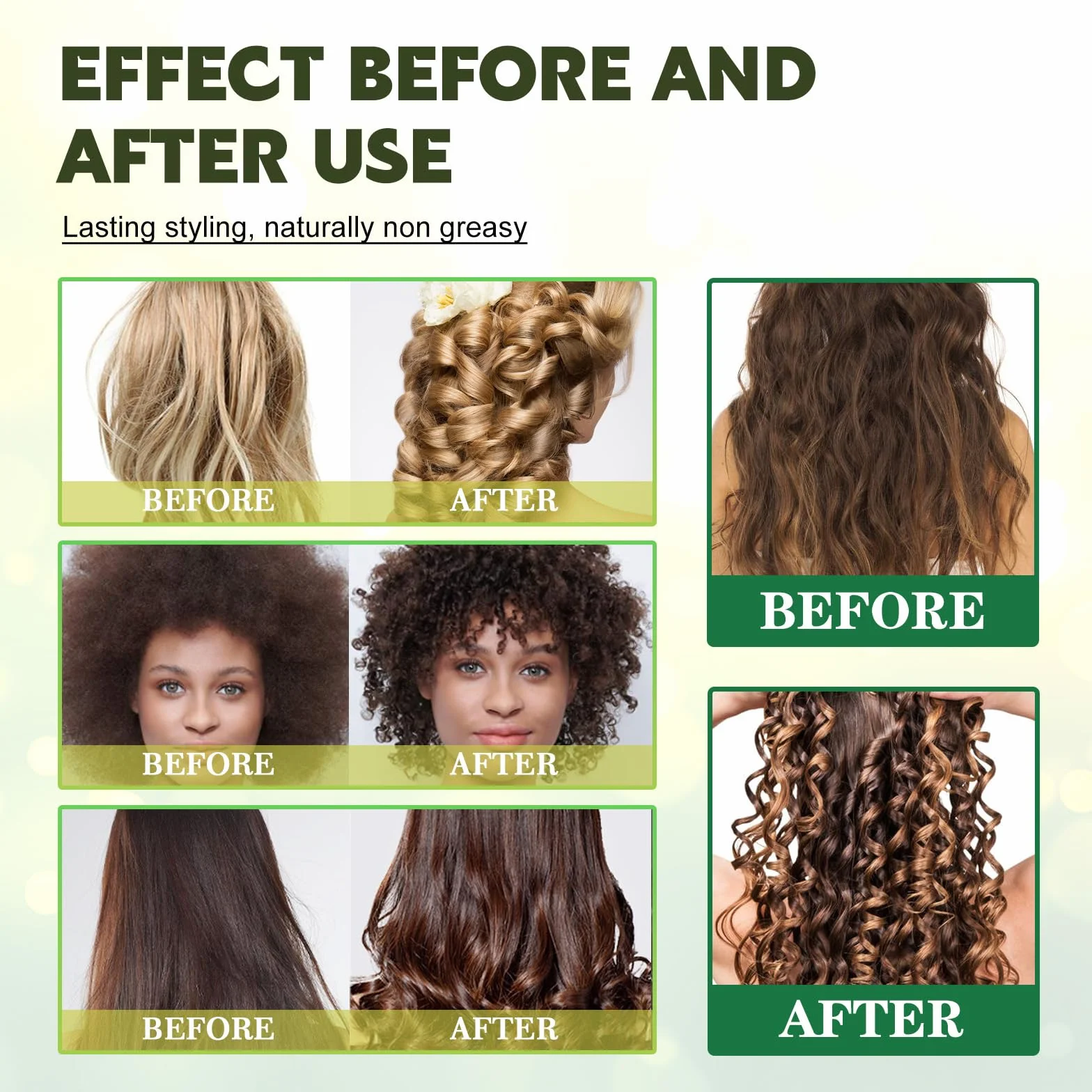 2 szt. Mus do stylizacji loków, miękki mus do modelowania loków, zwijacz loków, nawilżająca pielęgnacja pianki do stylizacji pianki, 2 szt. x 60 ml, hair2