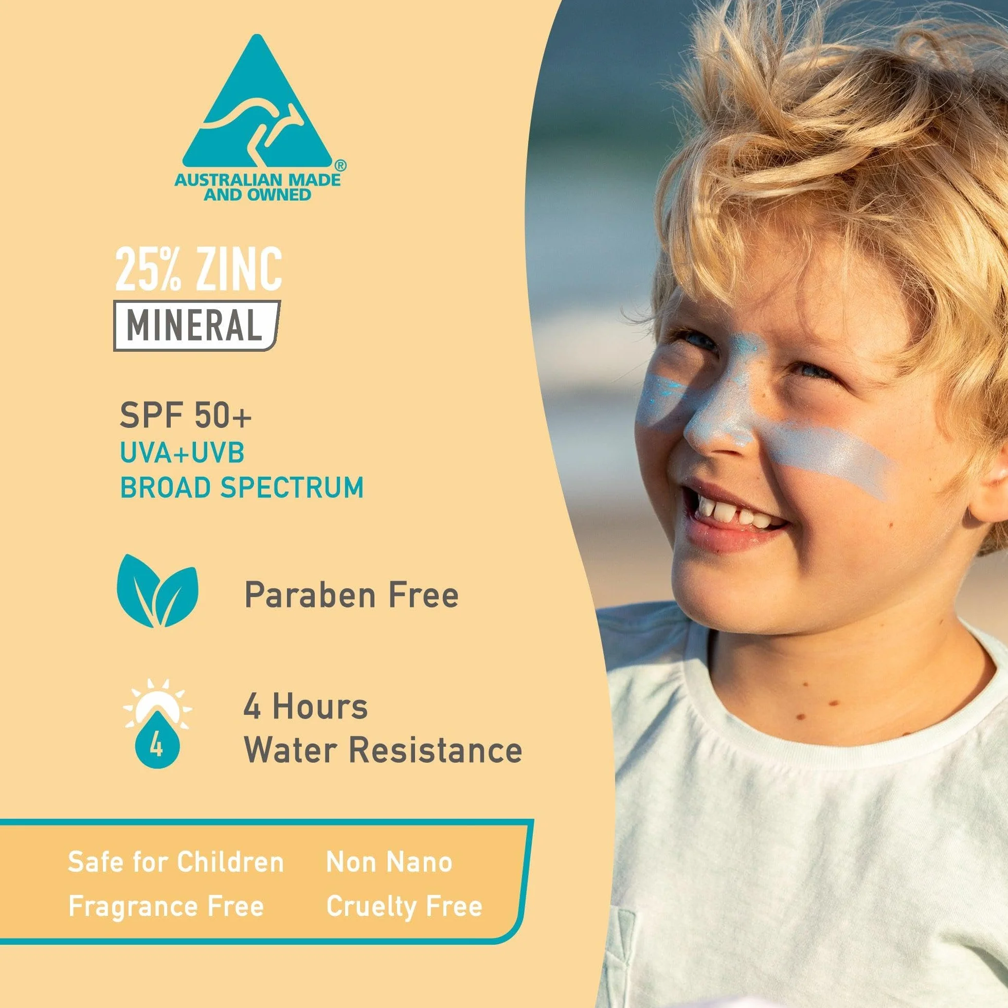 Sun Zapper Kij przeciwsłoneczny z tlenkiem cynku – niebieski SPF 50+ – wodoodporny filtr przeciwsłoneczny o szerokim spektrum działania do twarzy – 12 g – odpowiedni dla dorosłych i dzieci