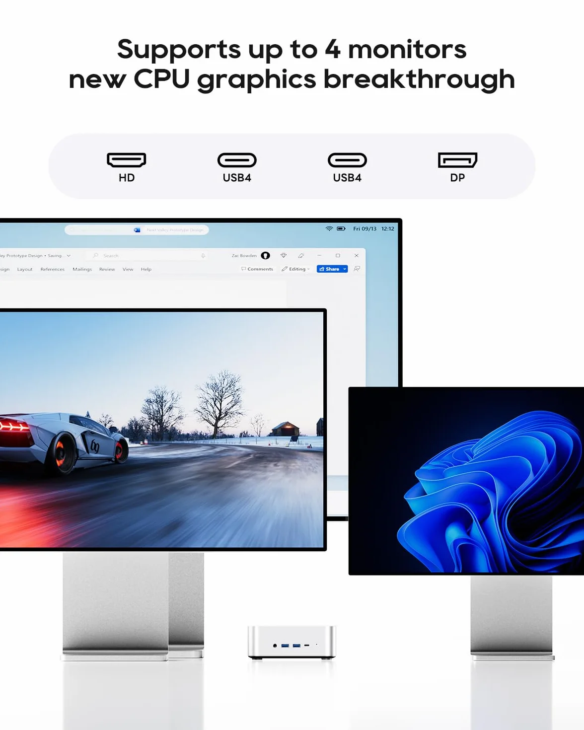 AOOSTAR MACO Mini PC Ryzen 7 PRO 8845HS(do 5,1GHz) mini komputer stacjonarny Barebone bez pamięci RAM bez M.2 SSD, Micro Gaming PC OCuLink/2xUSB4/2x2,5G LAN/4K Quad-Display/odblokowywanie linii