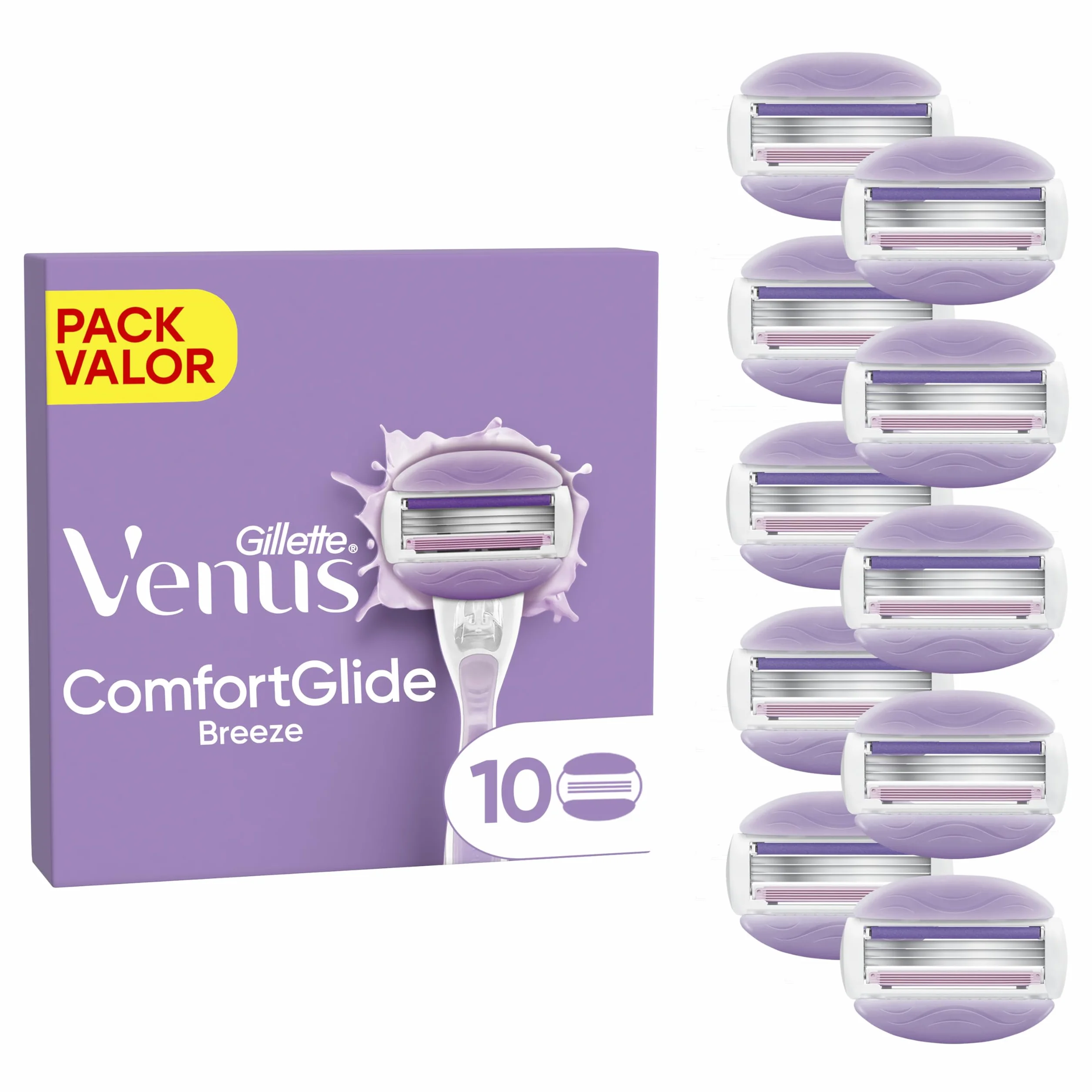 Gillette Venus Comfortglide Breeze Wkłady do Ostrzy X10, dla kobiet, z 3 ostrzami