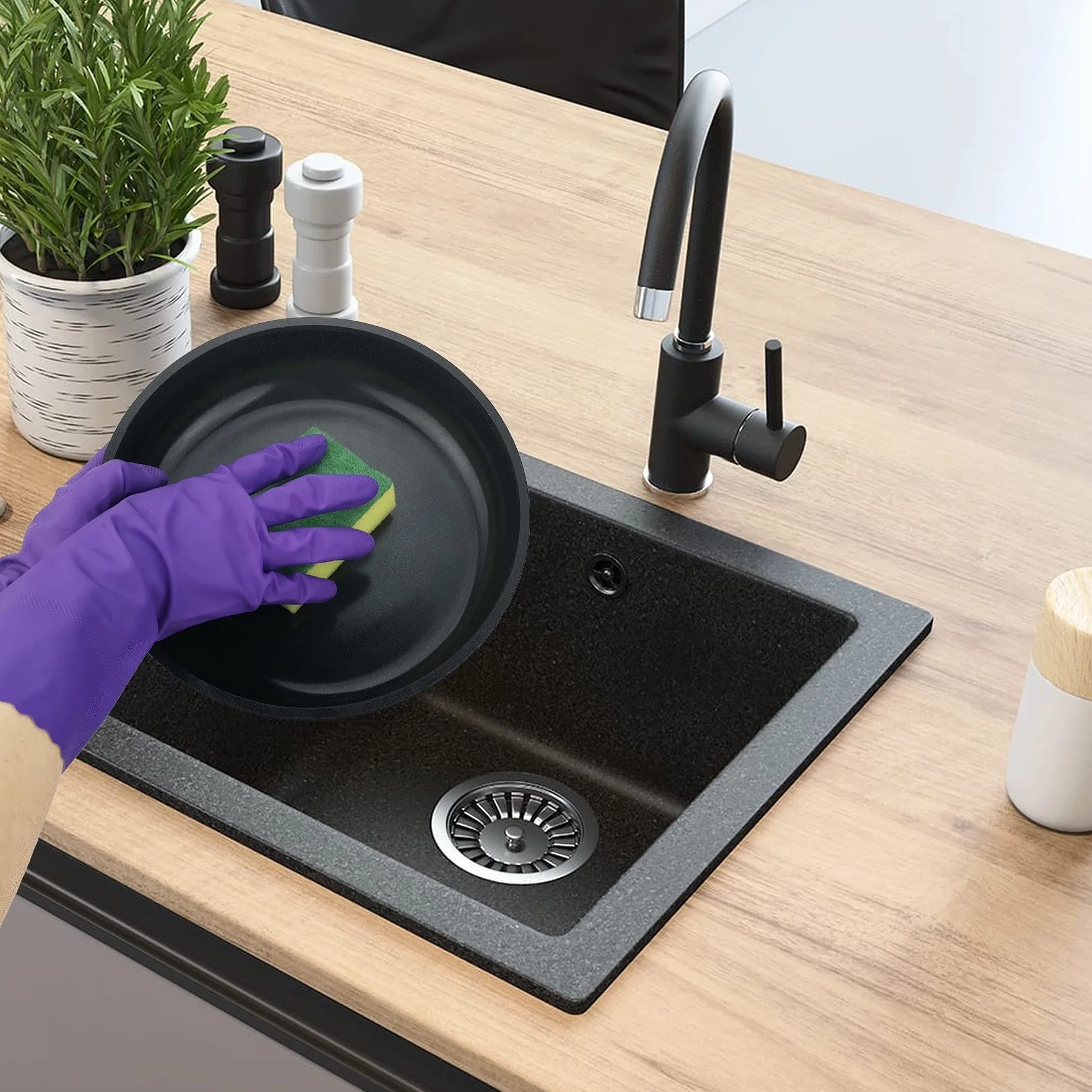IDEA HOME Zestaw 5 Dużych Gąbek Kuchennych XXL Dwustronne Gąbki do Naczyń 100x70x30 mm