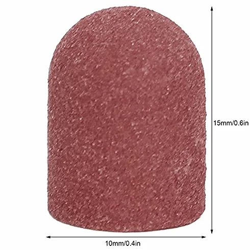 Końcówka do Szlifowania Paznokci, Nasadka do Szlifowania z 20 Głowicami ściernymi do Wiertarki do Paznokci, Narzędzia do Manicure, Taśmy Szlifierskie(brązowy)