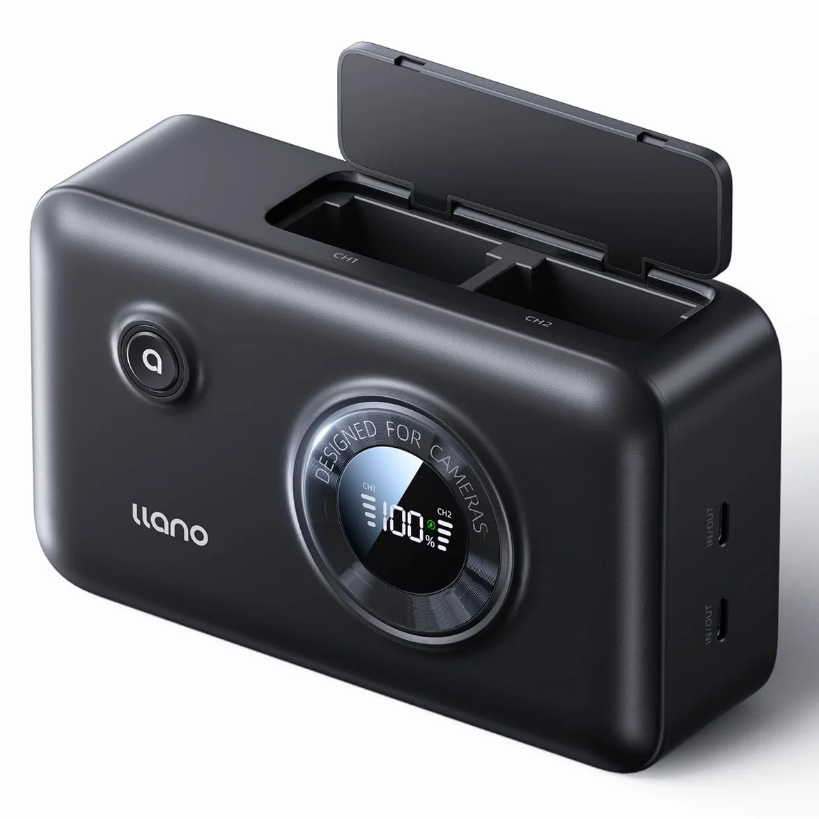 llano 2-w-1 LP-E6NH LP-E6P podwójna szybka ładowarka do akumulatora, ładowanie USB-C PD 20 W, kompatybilna z Canon EOS R5, R5 Mark II, R6 Mark II, 5D 6D, 60D, 70D, 80D, 90D