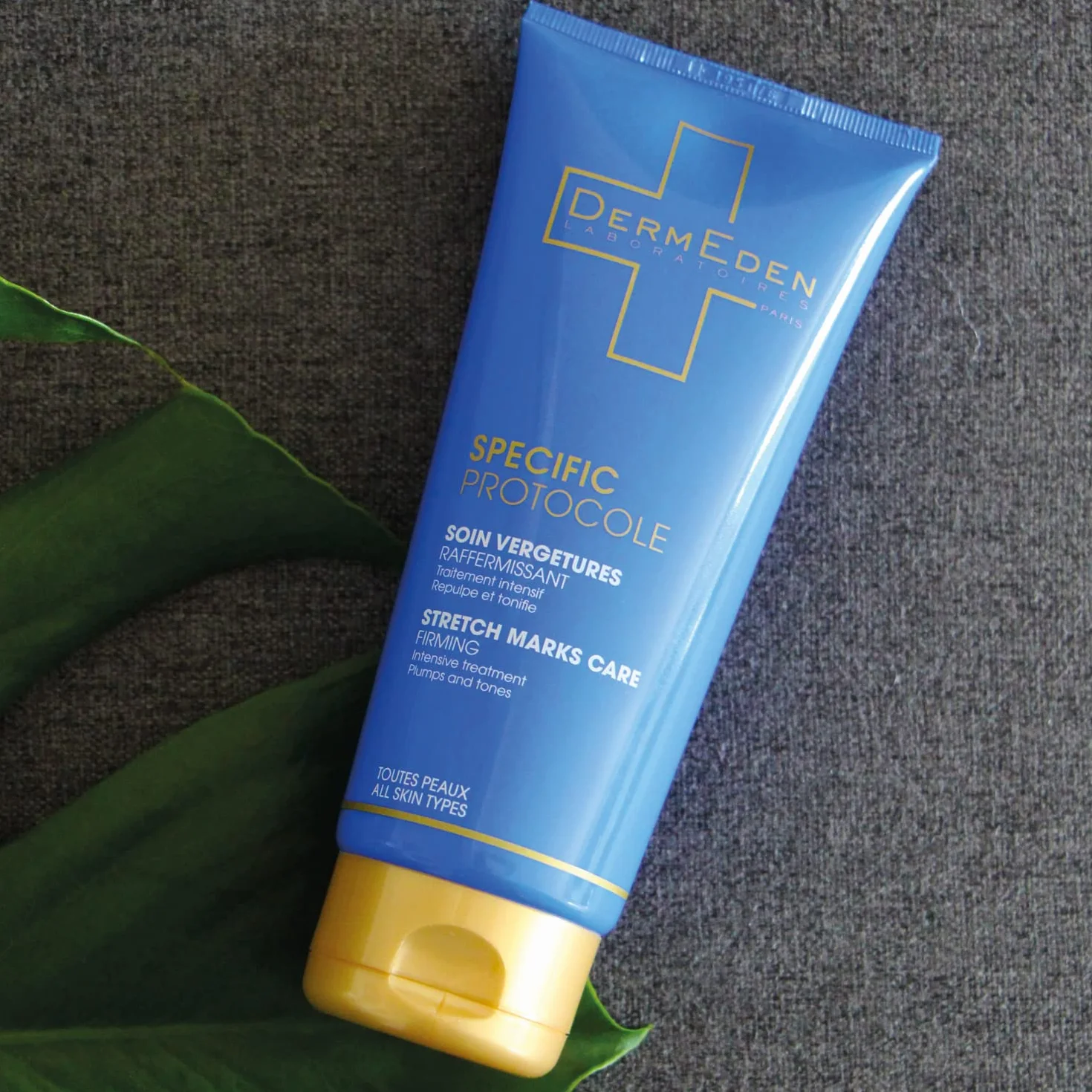 DermEden – Firming Stretch Mark Care 200 ml – działa przeciwko rozstępom i utracie jędrności, nawilża, redukuje i ujędrnia przebarwienia skórne, wyprodukowano we Francji przez nasze laboratoria