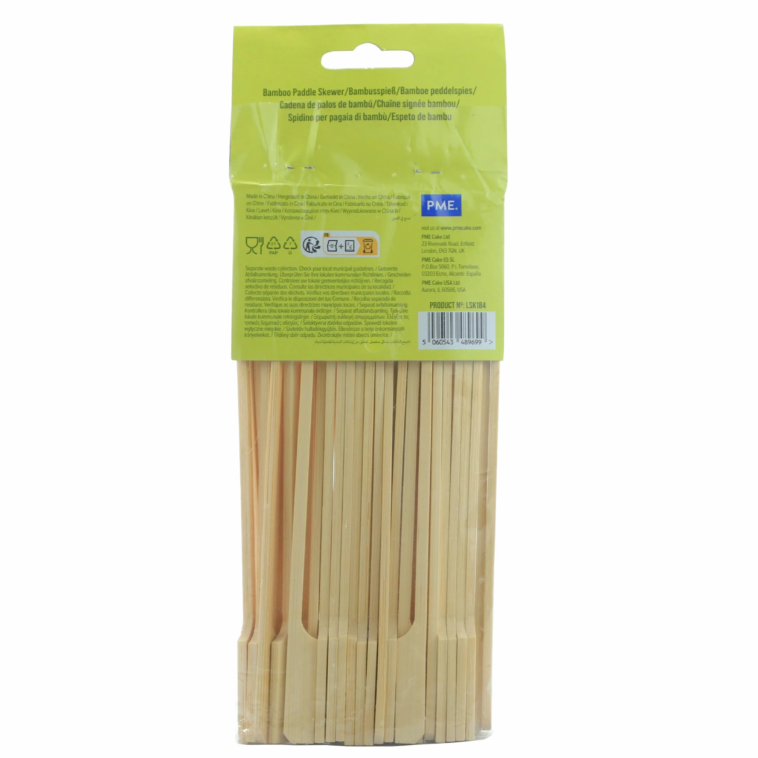 PME LSK184 Bambusowe szpikulce do wiosła 18 cm, opakowanie 50 sztuk