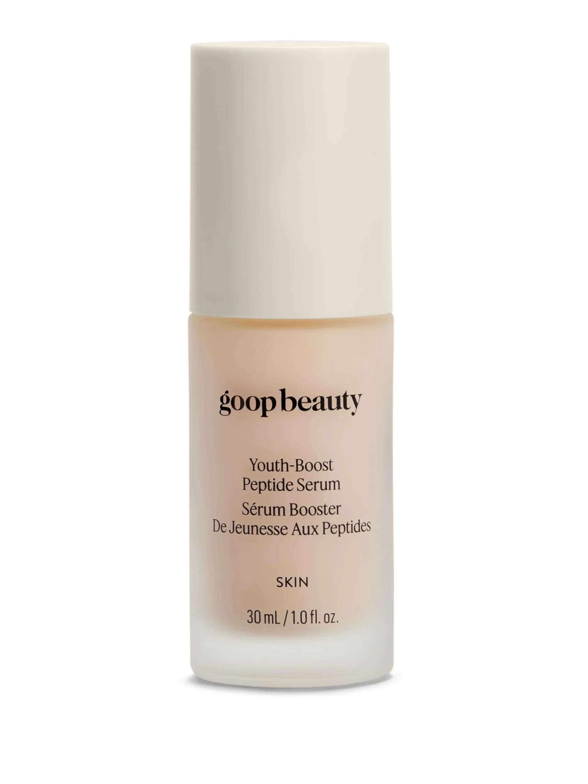 goop Beauty Peptide Serum redukuje drobne linie, zmarszczki i ciemne plamy, peptydy, ceramidy i niacynamid, zabieg przeciwstarzeniowy poprawiający siłę i elastyczność 30 ml