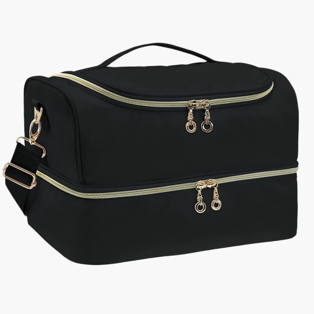 Organizer do Lakieru, Dwuwarstwowa Torba-organizer Na Przybory Do Paznokci, Pudełko Przechowywania 45 Butelek Beauty Makeup Case(Black)