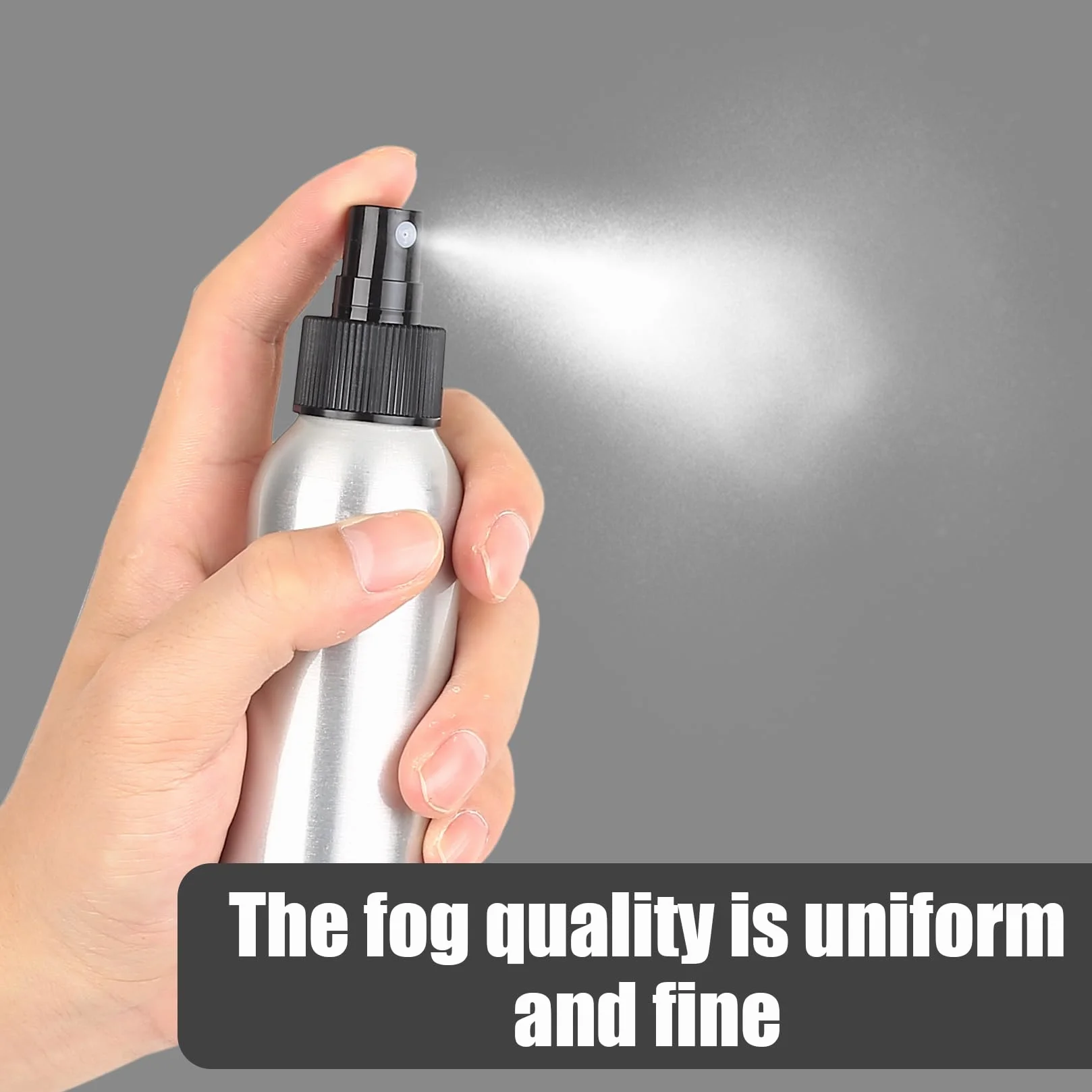 5 Sztuk Małych Butelek z Rozpylaczem 50ml, Aluminiowy Atomizer, Puste Butelki z Rozpylaczem do Napełniania, Butelka z Pompką do Kosmetyków Płynów Olejków Eterycznych, z 2 Lejkami, 1 Naklejką