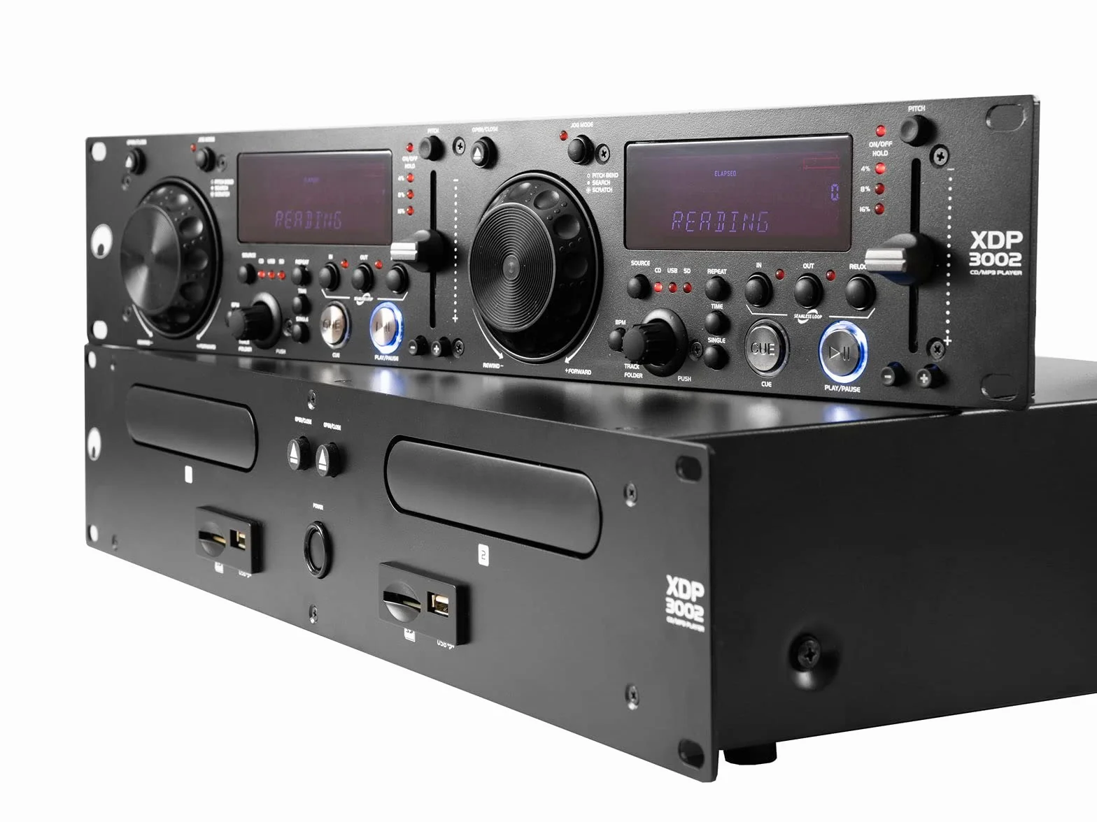 OMNITRONIC XDP-3002 odtwarzacz Dual-CD/MP3, podwójny odtwarzacz CD i MP3 do CD, USB i SD