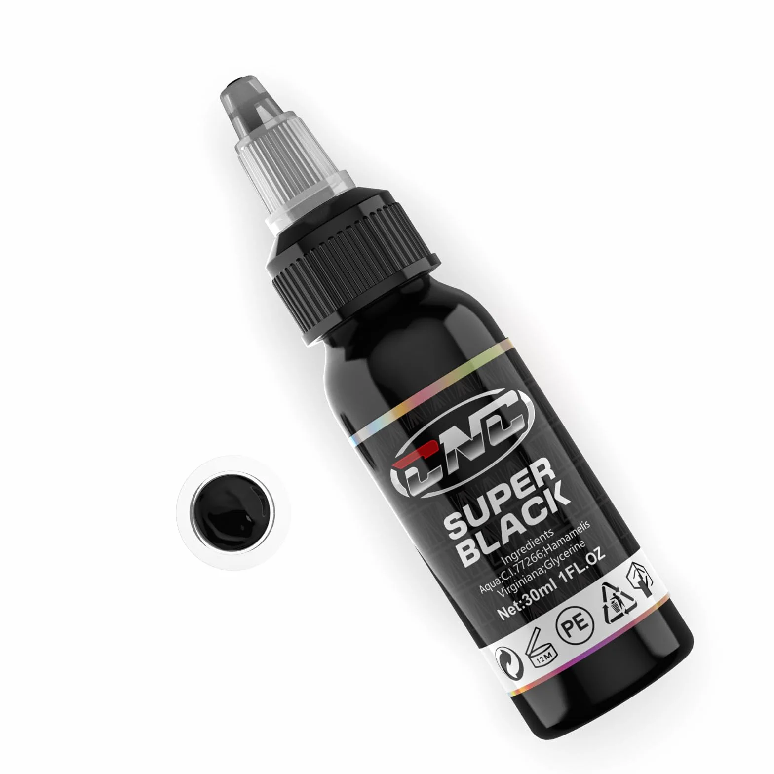 CNC Farba do tatuażu, skoncentrowana czerń, profesjonalna liner, trwała czerń, zestaw farb do ciała, mikroblading pigment dla tatuażystów - (1 oz) 30 ml TI6003-30-030