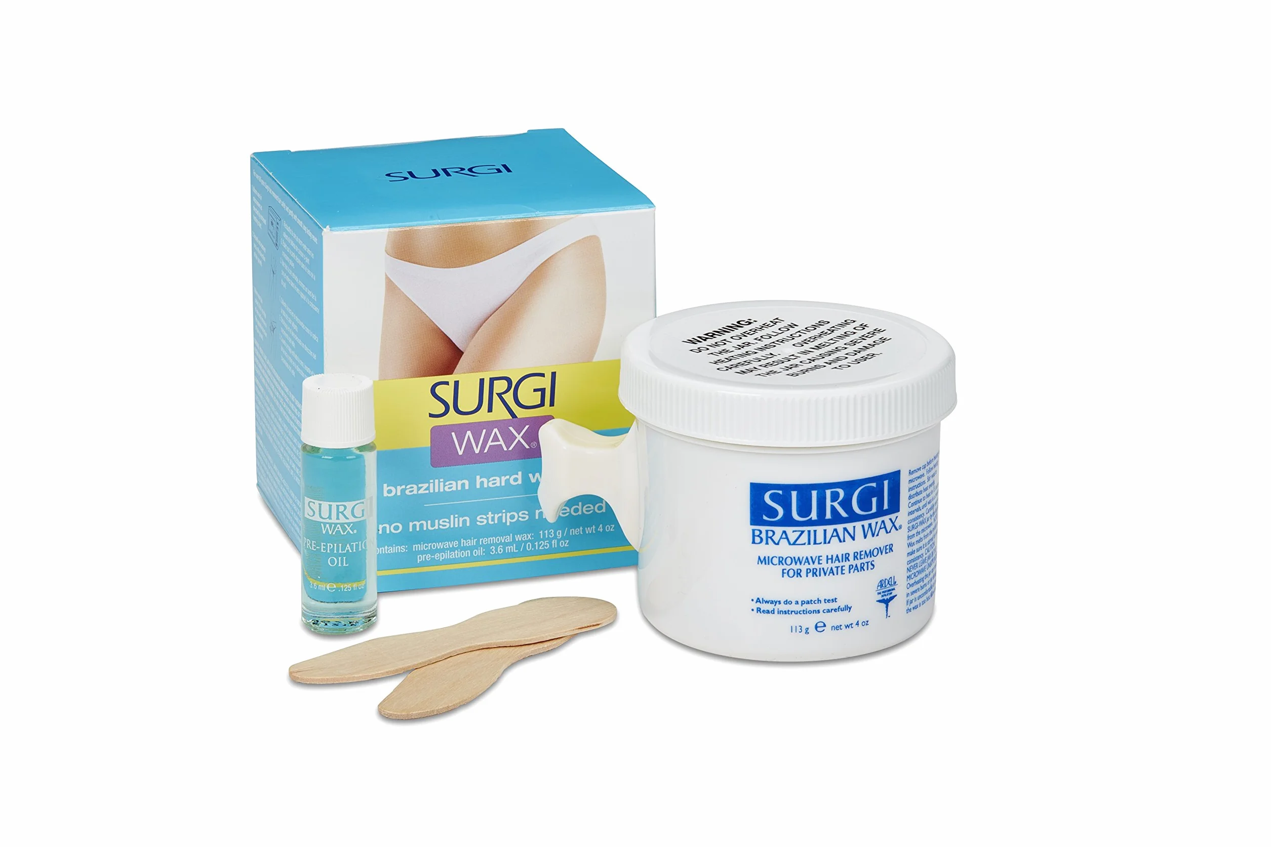 Surgi-wax Brazilian Waxing Kit For Private Parts, 4-Ounce Boxes (Pack of 3)