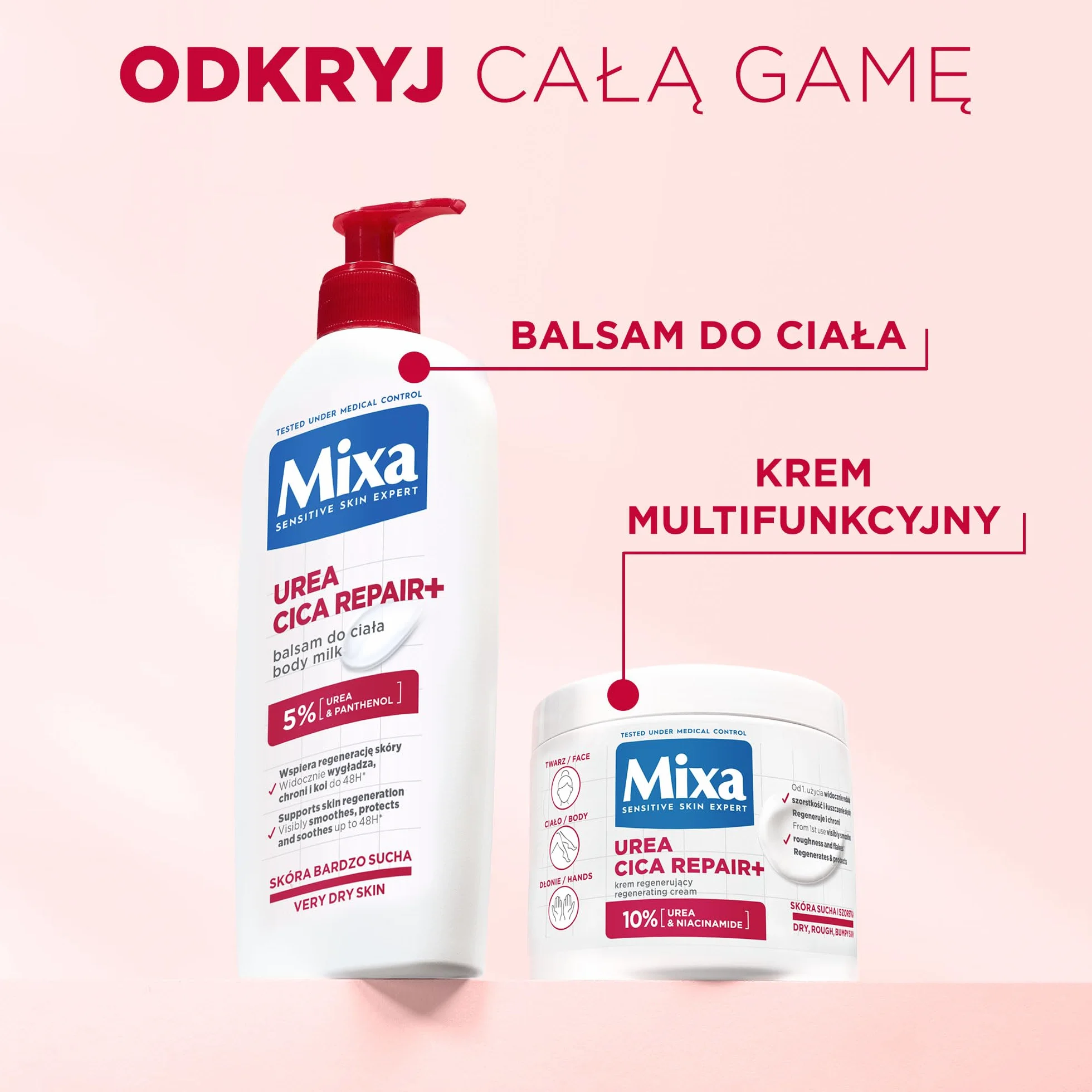 Mixa Urea Cica Repair+ Regenerujący Krem, 400 ml