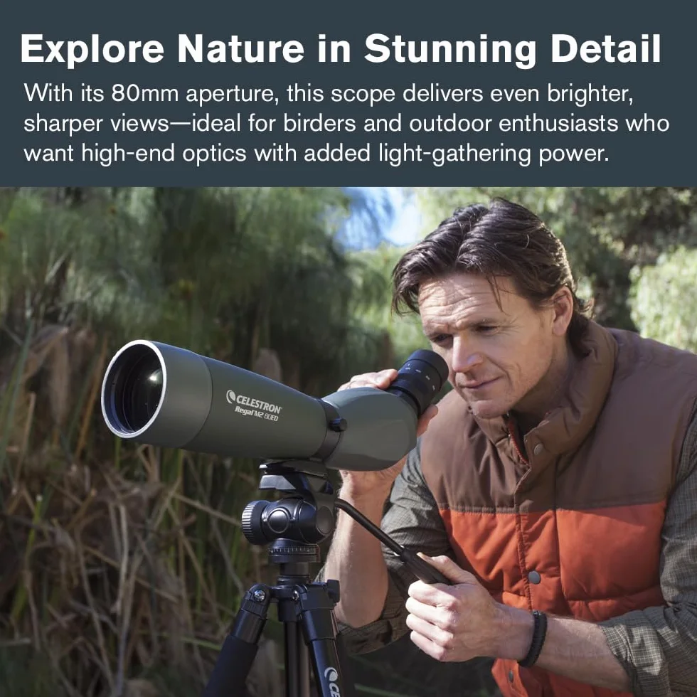 Celestron 52305 Regal M2 80ED Spotting Scope Telescope, Green