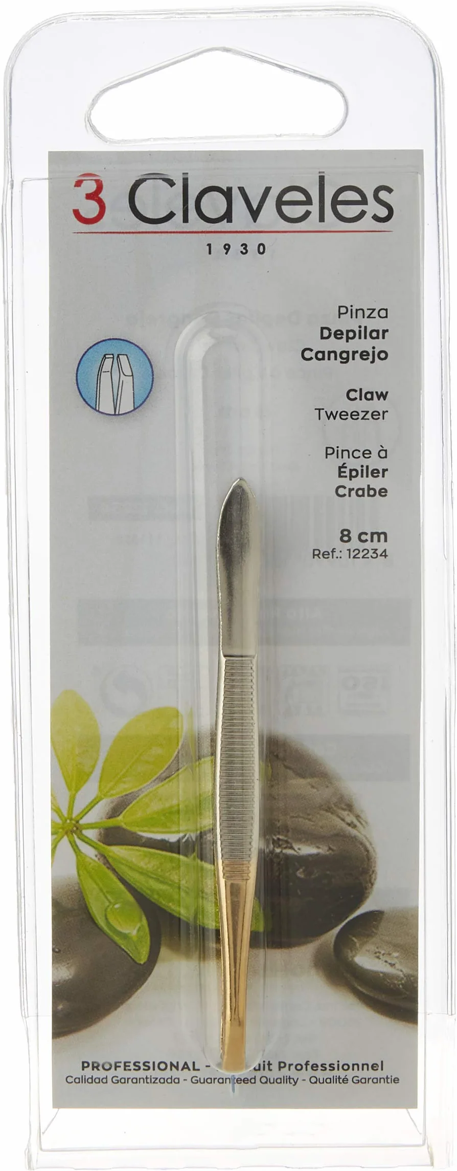 3 Claveles 12234 Pinza Depilar krab, koronka złota 8 cm