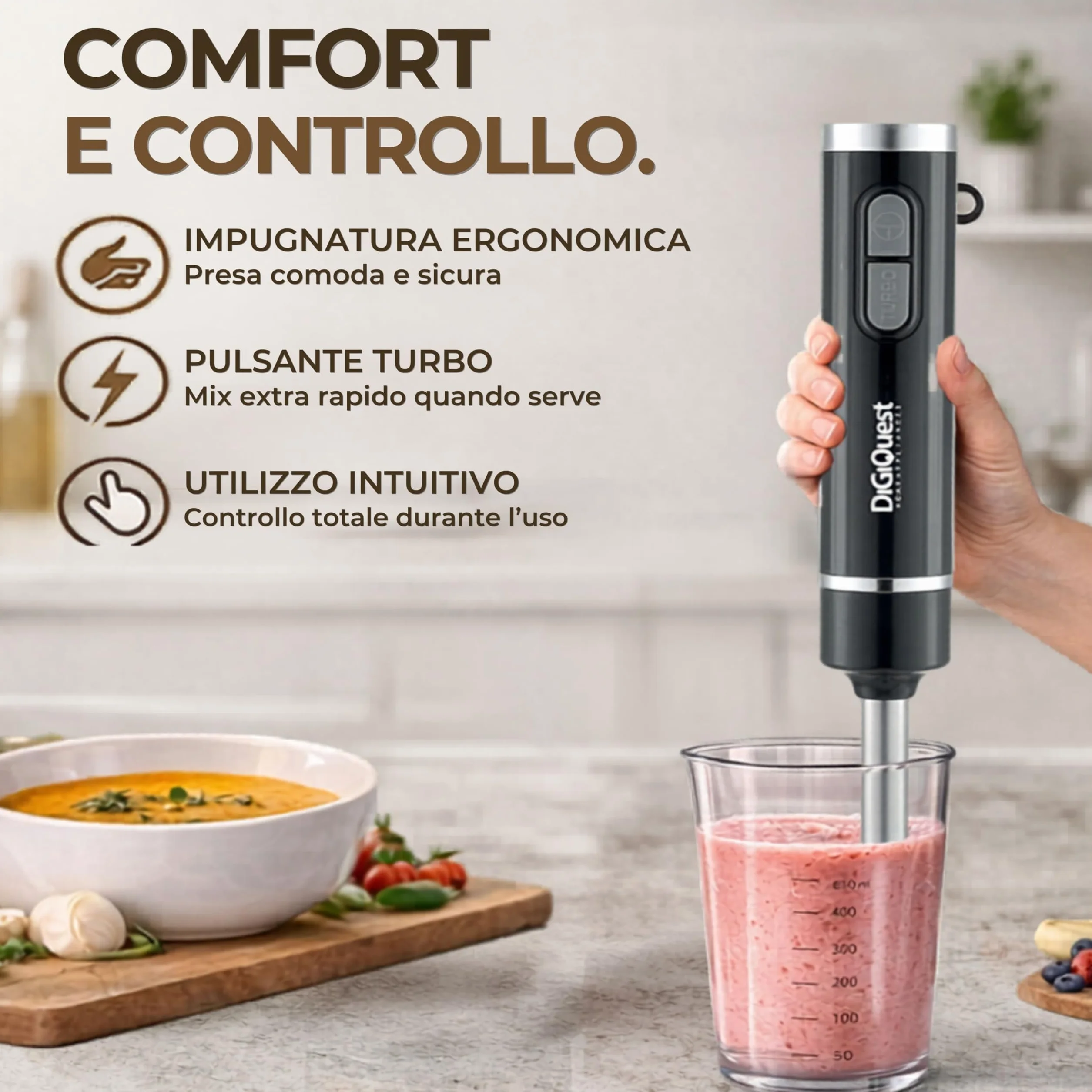 DIGIQUEST Wielofunkcyjny Blender Nurkowy - andy 400 Full - 3 w 1 Digiquest
