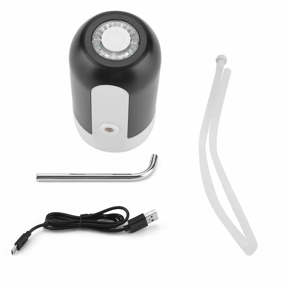 Pompa do butelek na wodę, ładowanie przez USB, pompa wodna, możliwość ponownego ładowania, automatyczna pompa wody pitnej, przenośny elektryczny dozownik pompy wody LED do domu, biura, na kemping, do