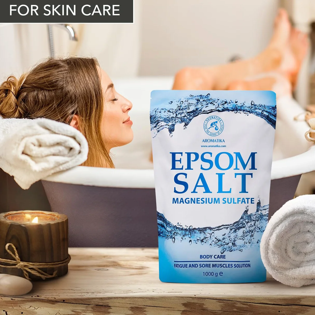 Epsom Bath Salt 5kg - 100% Pure & Natural Epsom Salt - Concentrated Magnesium Sulphate - Soothing & Relieves Sore Muscles - Body Care - Good Skin Care & Muscle Relaxant