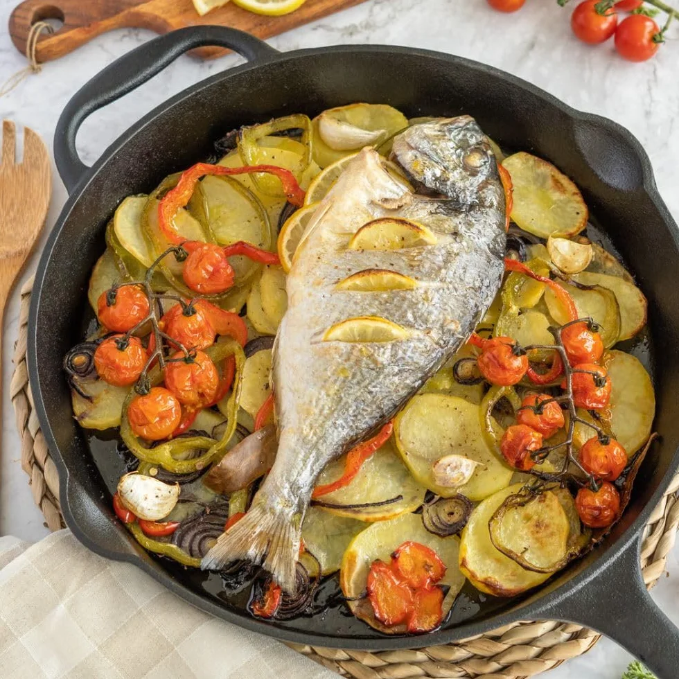BBQ-Toro Żeliwna patelnia grillowa 29 cm z uchwytem