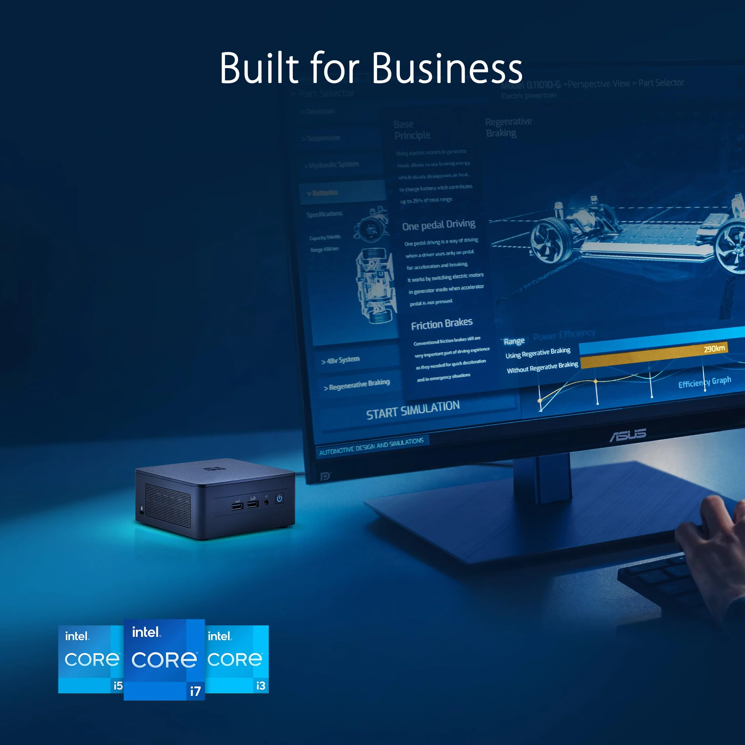 ASUS NUC 13 Pro komputer stacjonarny Barebone (Intel Core i7-1360P, Intel UHD Graphics, bez pamięci, bez pamięci masowej, bez systemu operacyjnego, z kablem zasilającym)