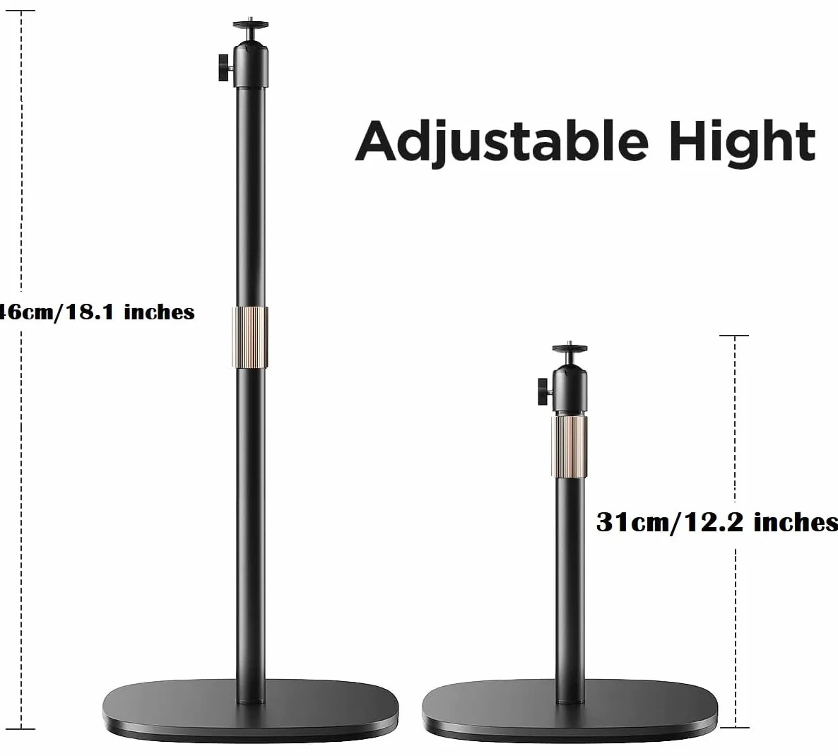 Wytrzymały stojak na kamerę internetową, 45 cm stojak na statyw do kamery internetowej kompatybilny z kamerami internetowymi Razer kiyo Pro, kiyo pro Ultra, kiyo X, kiyo
