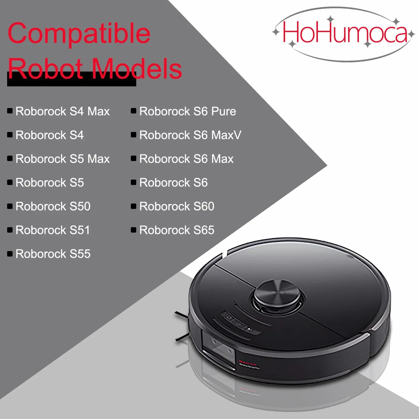 Zestaw akcesoriów zamiennych do Xiaomi Roborock S5 Max S6 Pure S6 MaxV S4 Max S5 S50 S51 S55 S6 S60 S65 - 1 szczotka główna, 4 filtry HEPA, 4 szczotki boczne