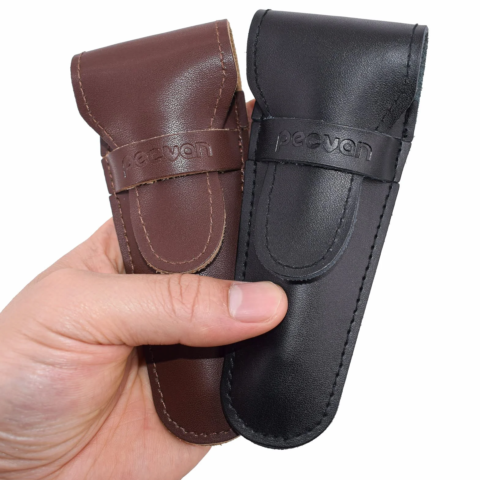 Oryginalna skórzana osłona ochronna na brzytwę ze skóry / Travel Case for Any Safety Razors - Brown Razor Case Keeps Your Double Edge Razor Blade Safe..., czarny, modny;